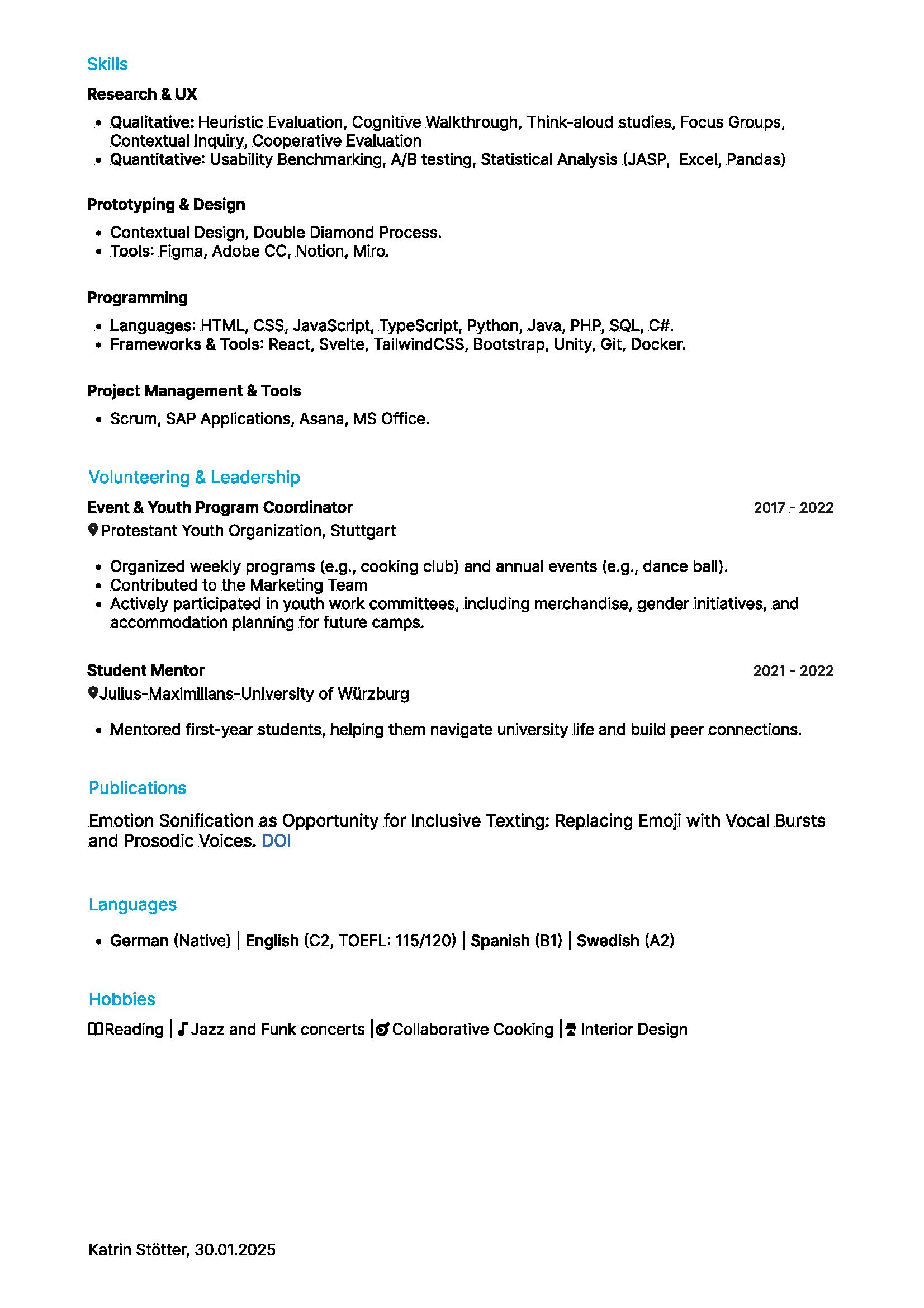 CV Page 2